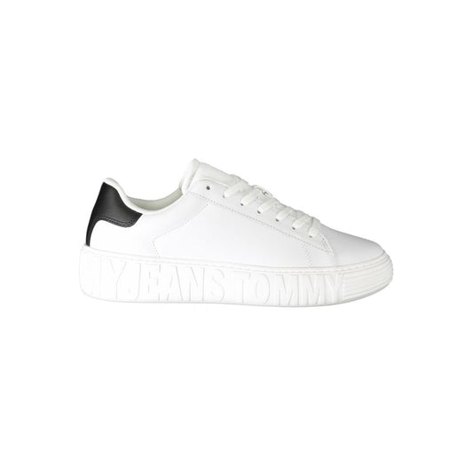 Tommy Hilfiger White Leather Men Sneaker Tommy Hilfiger Lavender