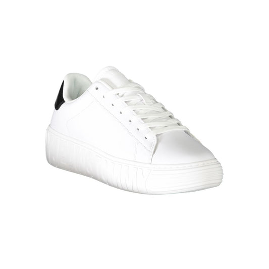 Tommy Hilfiger White Leather Men Sneaker Tommy Hilfiger Lavender
