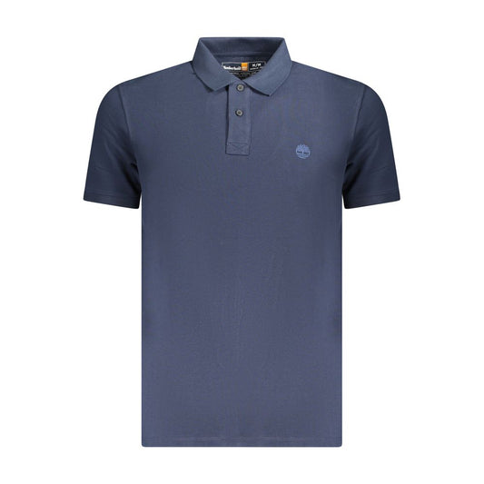 Timberland Blue Cotton Men Polo Shirt Timberland Dark Slate Gray