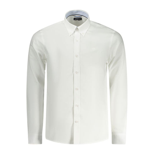 North Sails White Cotton Men Shirt North Sails Light Gray