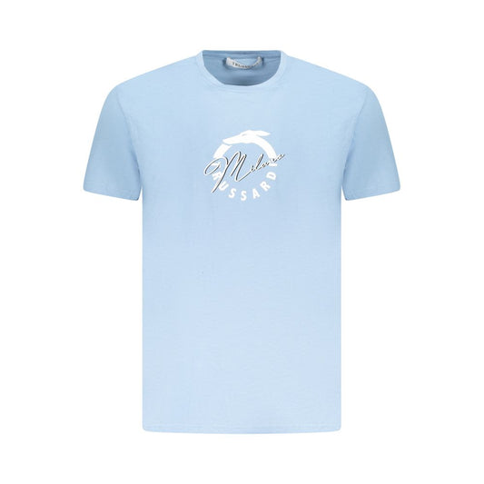Trussardi Light Blue Cotton Men T-Shirt Trussardi Powder Blue