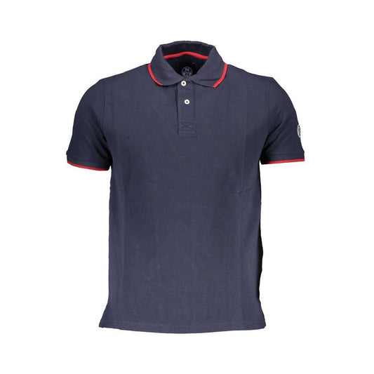 North Sails Blue Cotton Men Polo Shirt North Sails Dark Slate Gray