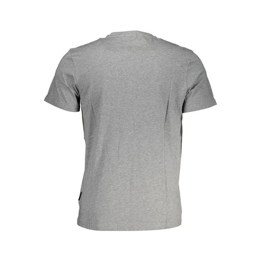 Napapijri Gray Cotton Men T-Shirt Napapijri Dark Gray