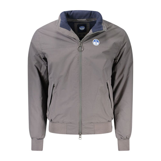 North Sails Gray Polyamide Men Jacket North Sails Slate Gray