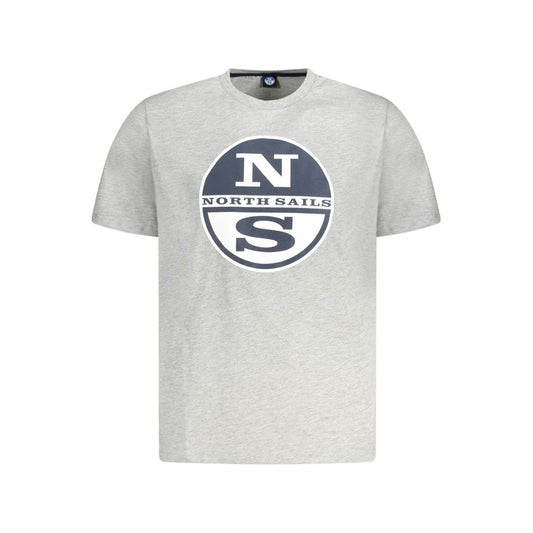 North Sails Gray Cotton Men T-Shirt North Sails Light Gray
