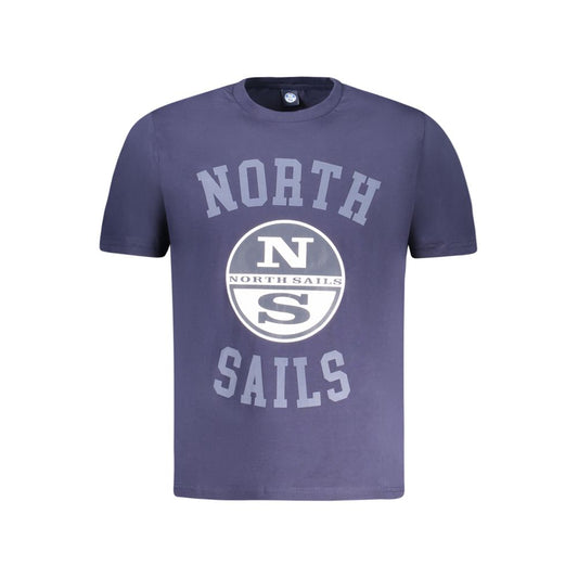 North Sails Blue Cotton Men T-Shirt North Sails Dim Gray