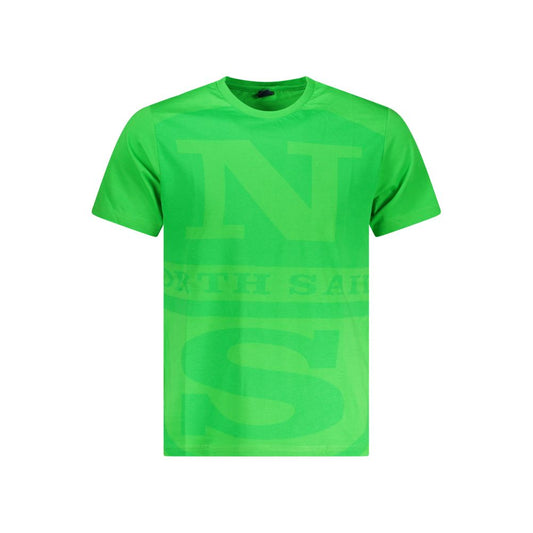 North Sails Green Cotton Men T-Shirt North Sails Lime Green