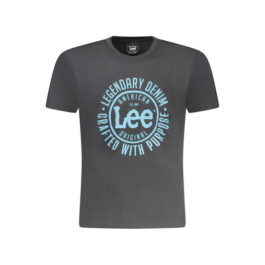 Lee Black Cotton Men T-Shirt Lee Dark Slate Gray