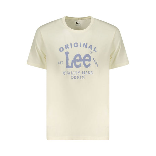Lee Beige Cotton Men T-Shirt Lee Light Gray