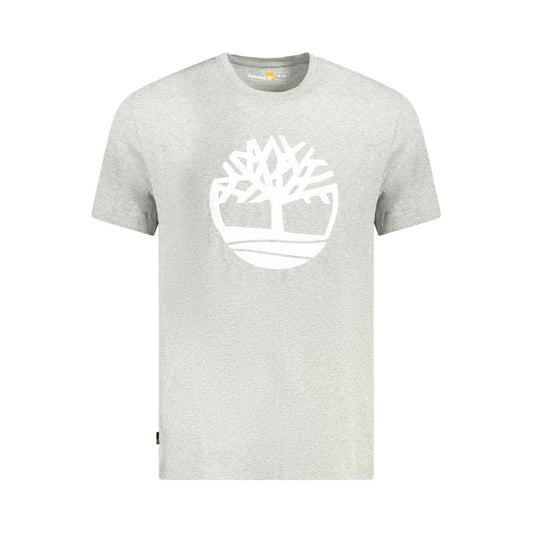 Timberland Gray Cotton Men T-Shirt Timberland Light Gray