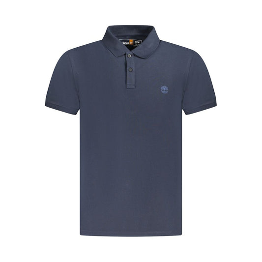 Timberland Blue Cotton Men Polo Shirt Timberland Dark Slate Gray