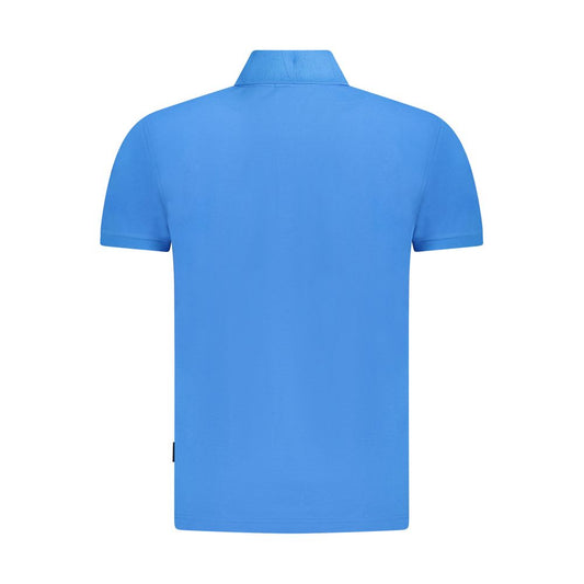 Napapijri Blue Cotton Men Polo Shirt Napapijri Cornflower Blue