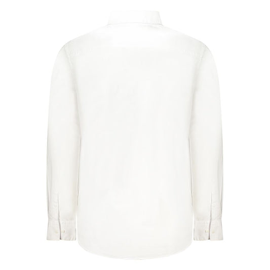 Calvin Klein White Cotton Men Shirt Calvin Klein White Smoke