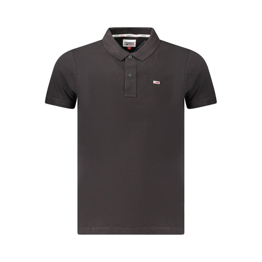 Tommy Hilfiger Black Cotton Men Polo Shirt Tommy Hilfiger Dark Slate Gray