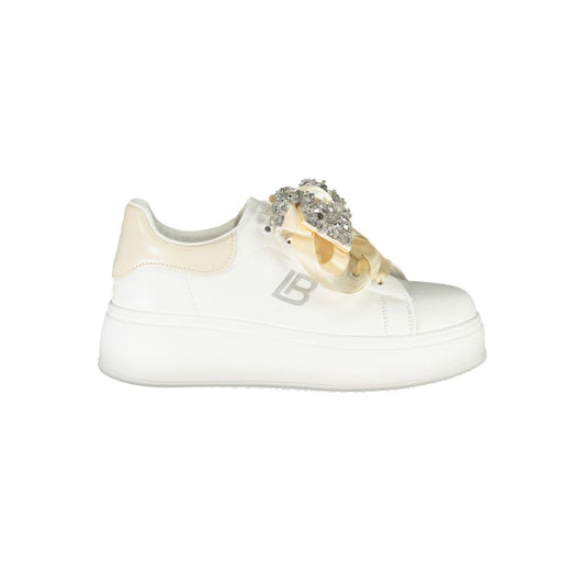 Laura Biagiotti White Polyester Women Sneaker Laura Biagiotti Beige