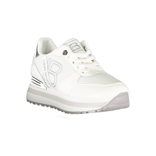 Laura Biagiotti White Polyester Women Sneaker Laura Biagiotti Beige