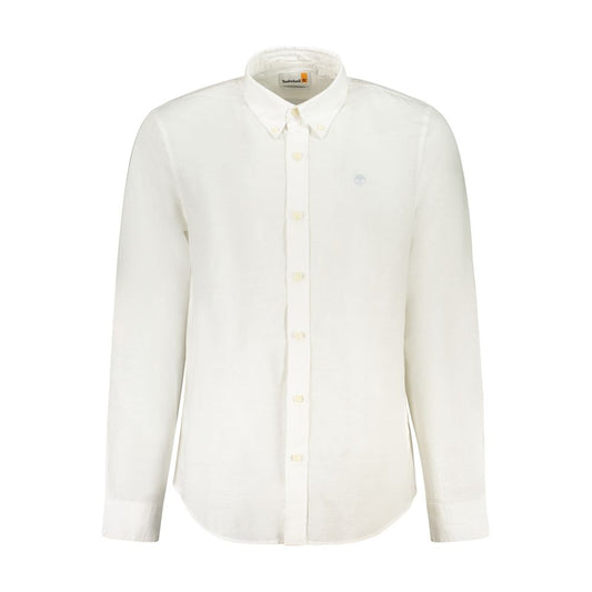 Timberland White Cotton Shirt Timberland Beige