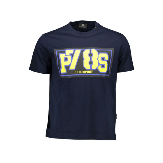 Plein Sport Blue Cotton Men T-Shirt Plein Sport Dark Slate Gray
