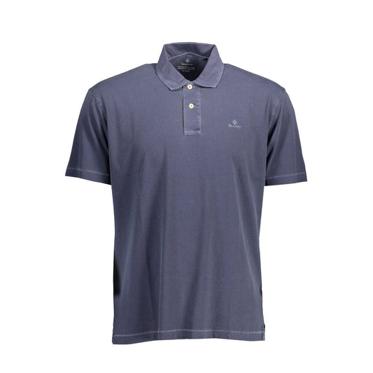 Gant Blue Cotton Men Polo Shirt Gant Dim Gray