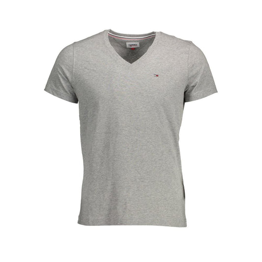Tommy Hilfiger Gray Cotton Men T-Shirt Tommy Hilfiger Dark Gray