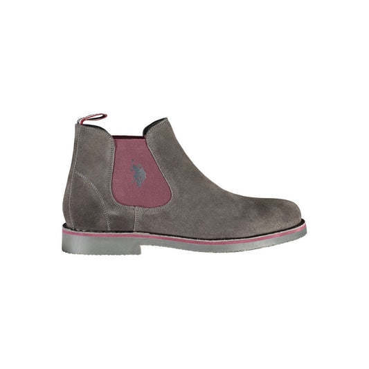 U.S. POLO ASSN. Gray Leather Men Boot U.S. POLO ASSN. Dim Gray