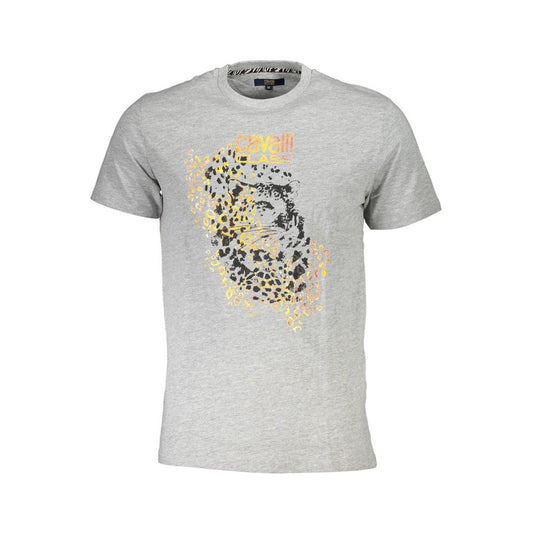 Cavalli Class Gray Cotton Men T-Shirt