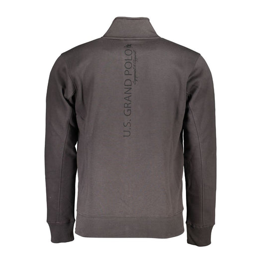 U.S. Grand Polo Gray Cotton Men Sweater U.S. Grand Polo Dim Gray