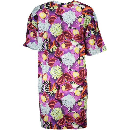 Cavalli Class Purple Cotton Dress Cavalli Class Rosy Brown