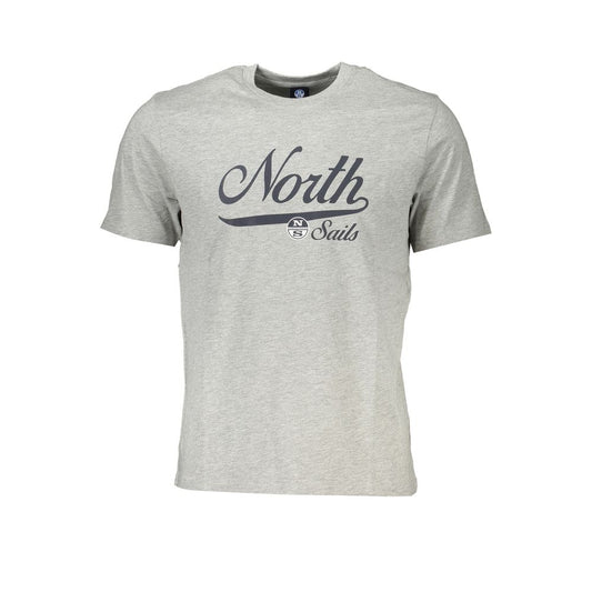 North Sails Gray Cotton Men T-Shirt North Sails Gray
