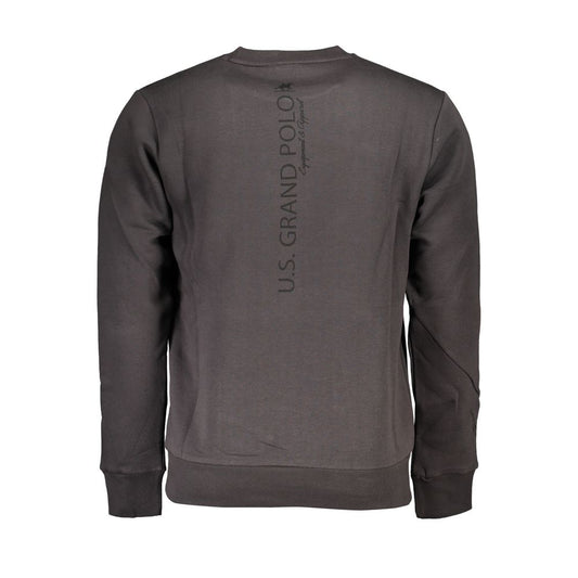U.S. Grand Polo Gray Cotton Men Sweater U.S. Grand Polo Dark Slate Gray