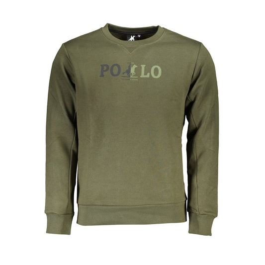 U.S. Grand Polo Elegant Green Crew Neck Sweatshirt U.S. Grand Polo Dim Gray