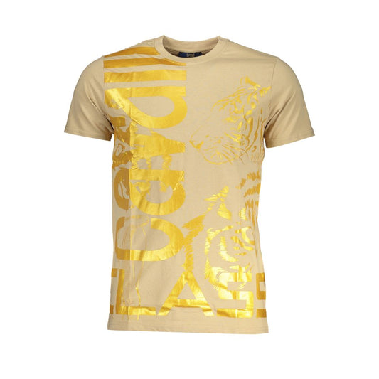 Cavalli Class Beige Cotton T-Shirt Cavalli Class Tan