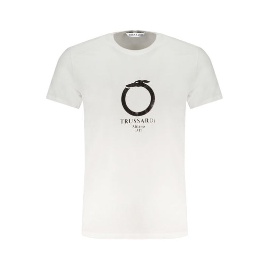 Trussardi White Cotton T-Shirt Trussardi Beige