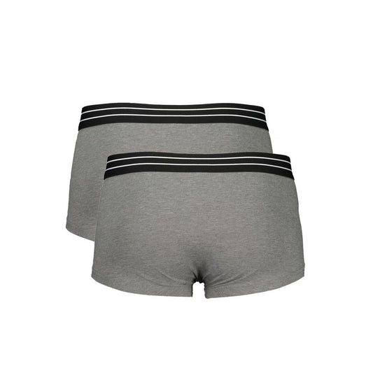 Cavalli Class Gray Cotton Men Boxer Pair Cavalli Class Slate Gray