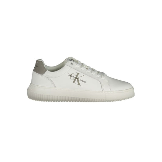 Calvin Klein White Leather Men Sneaker Calvin Klein Light Gray