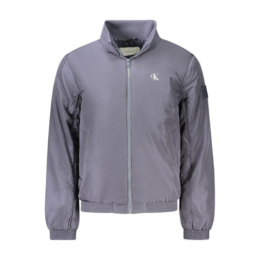 Calvin Klein Blue Polyamide Men Jacket Calvin Klein Slate Gray