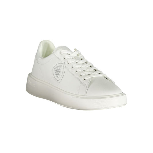 Blauer White Leather Men Sneaker Blauer Light Gray