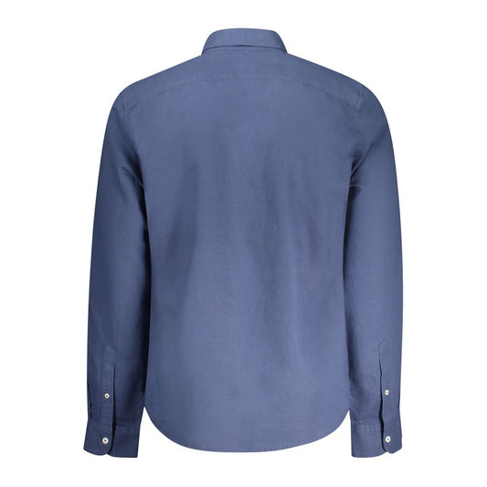 Timberland Blue Cotton Shirt Timberland Dim Gray