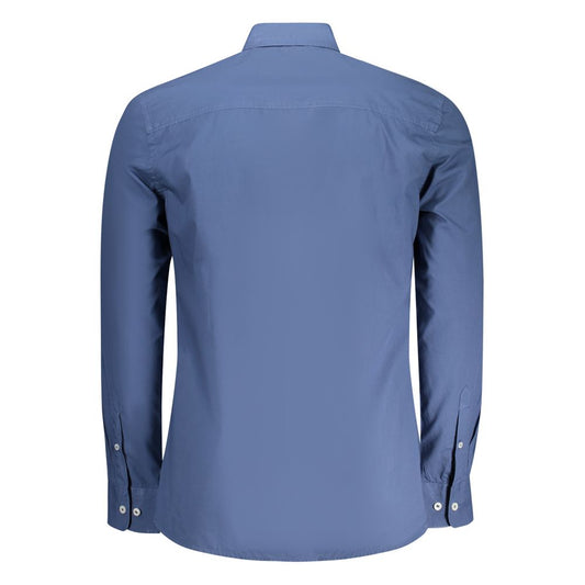 North Sails Blue Cotton Men Shirt North Sails Slate Gray