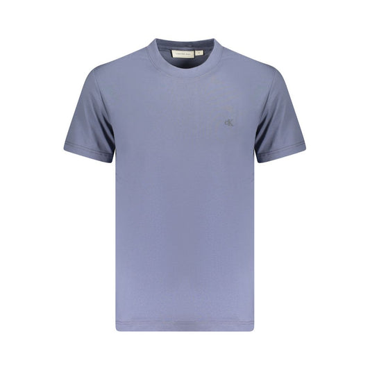 Calvin Klein Blue Cotton Men T-Shirt Calvin Klein Light Slate Gray