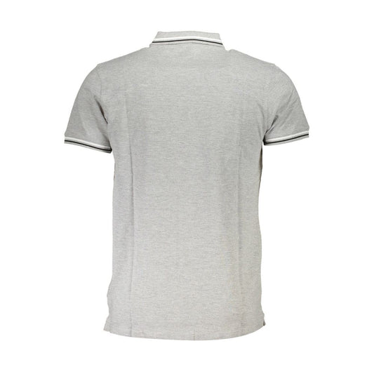 Cavalli Class Gray Cotton Men Polo Shirt Cavalli Class Gray