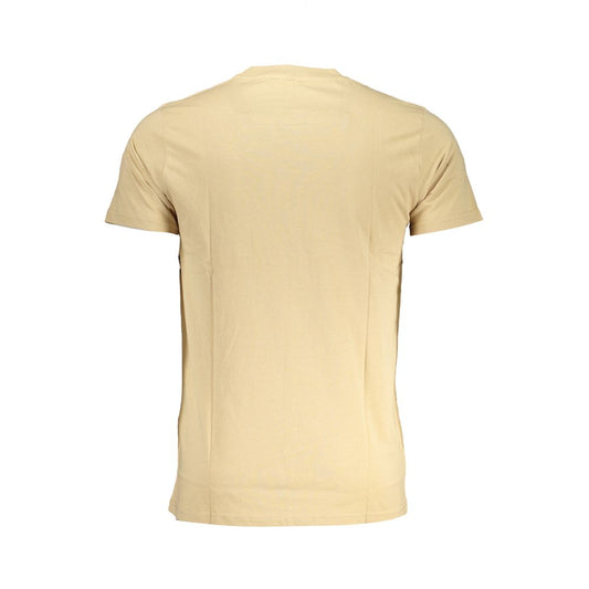Cavalli Class Beige Cotton T-Shirt Cavalli Class Wheat