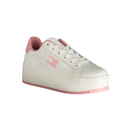 Tommy Hilfiger Pink Polyester Sneaker Tommy Hilfiger Light Gray