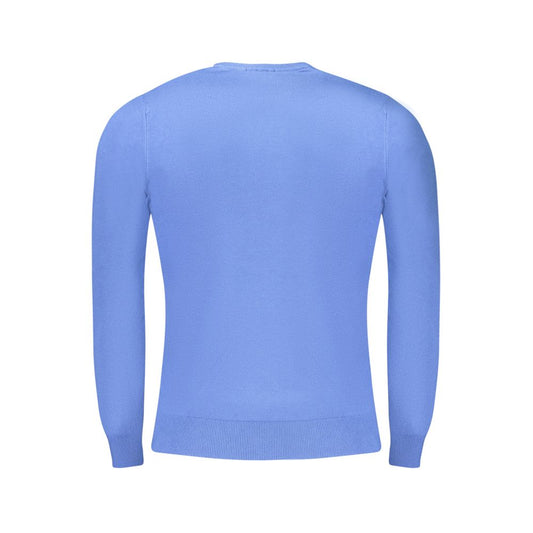 Cavalli Class Blue Viscose Men Sweater Cavalli Class Cornflower Blue