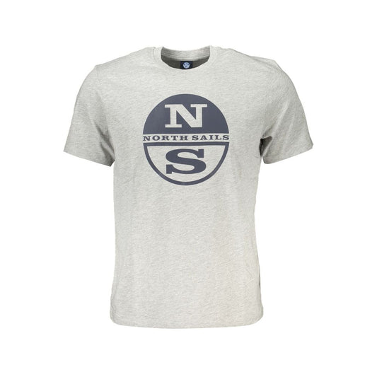 North Sails Gray Cotton Men T-Shirt