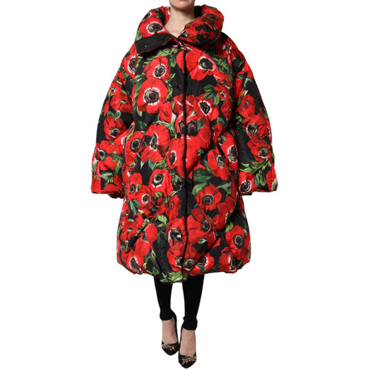 Dolce & Gabbana Multicolor Floral Full Zip Padded Jacket