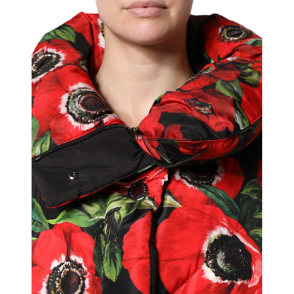 Dolce & Gabbana Multicolor Floral Full Zip Padded Jacket