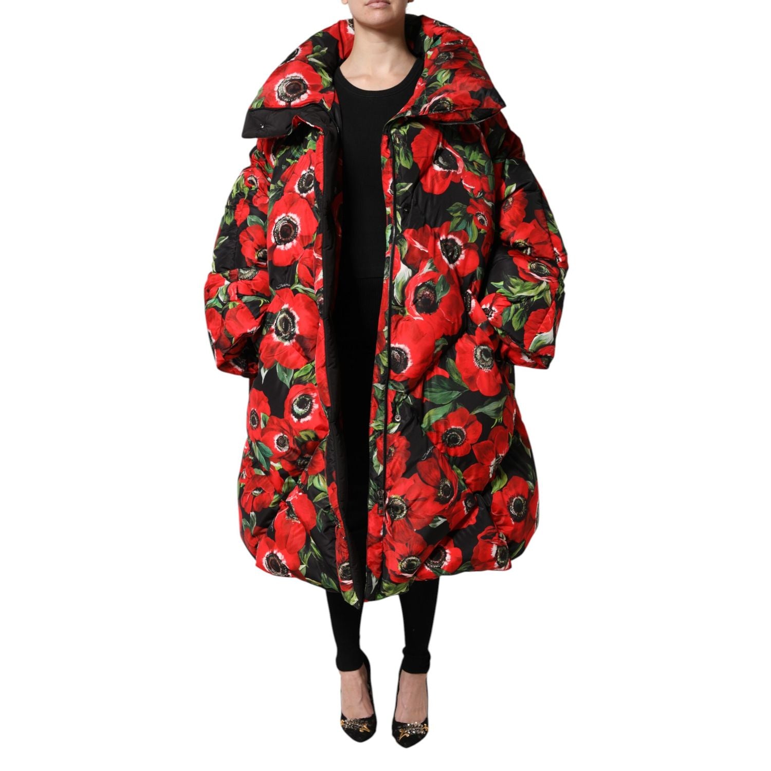 Dolce & Gabbana Multicolor Floral Full Zip Padded Jacket