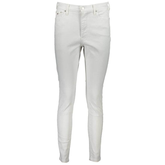Tommy Hilfiger White Cotton Women Jeans TO-37657-W25 | L30