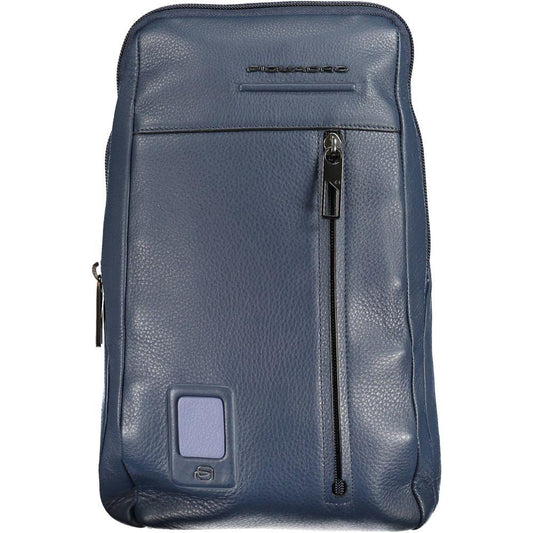 Piquadro Blue Leather Men Shoulder Bag